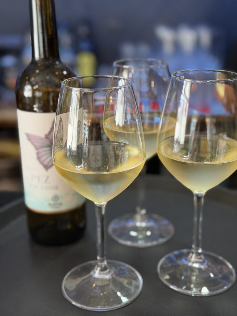 White wine served at Club Room 1